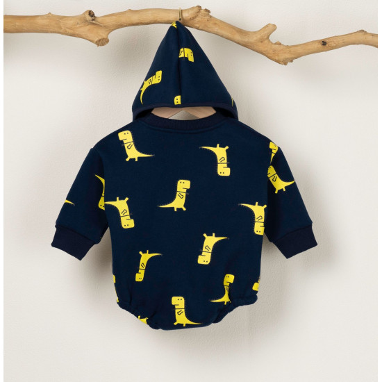 3-18M Baby Dinosaur Long Sleeve Bodysuit With Hats  Baby Clothing  