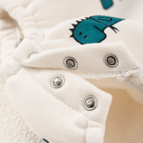 3-18M Baby Dinosaur Long Sleeve Bodysuit With Hats  Baby Clothing  