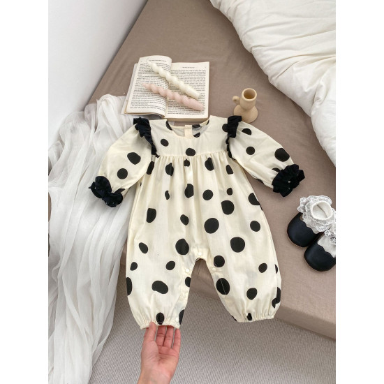 3-18M Baby Girls Polka Dot Long Sleeves Jumpsuit  Baby Clothing  