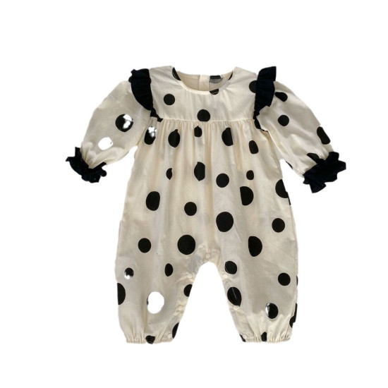 3-18M Baby Girls Polka Dot Long Sleeves Jumpsuit  Baby Clothing  