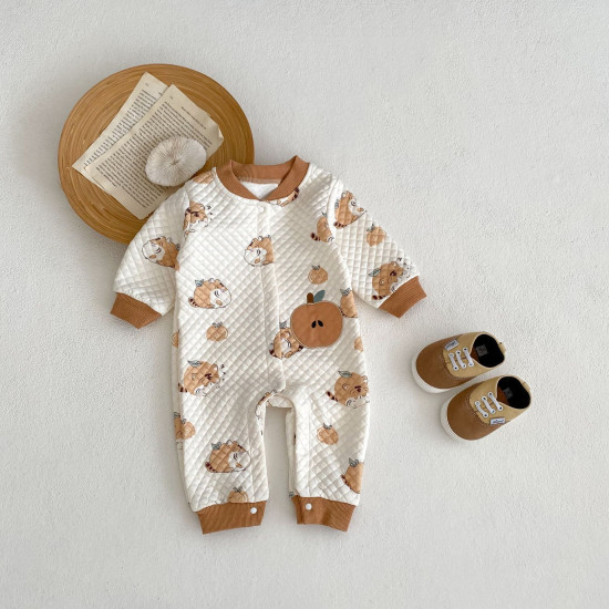 3-18M Baby Cartoon Print Long Sleeves Jumpsuit  Baby Clothing  
