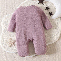 0-6M Baby Boy Moon Pattern Long Sleeves Footie Jumpsuit  Baby Clothes  