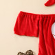0-12M Valentine's Day Off-Shoulder Bodysuit & Headband Two-Piece Set  Baby Clothes  