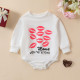 3-18M Valentine's Day Kiss Print Long Sleeve Bodysuit  Baby Clothes  