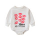 3-18M Valentine's Day Kiss Print Long Sleeve Bodysuit  Baby Clothes  