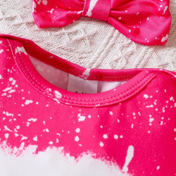 0-18M Baby Girls Valentine's Day Heart Print Jumpsuit & Headband  Baby Clothes  