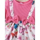 3M-3Y Baby Girls Bow Print Patchwork Fake Two Piece Dresses  Baby Clothing  