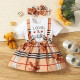 3M-3Y Baby Round Neck Lettered Bear Print Fake Two Piece Dresses  Baby Clothes  