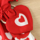 3M-3Y Baby Girls Valentine'S Day Short Sleeve Love Print Dresses With Bag  Baby Clothes  