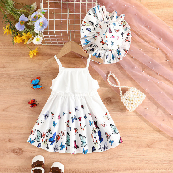6M-3Y Baby Girls Butterfly Print Slip Dresses  Baby Clothes  