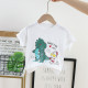 9M-4Y Toddler Boy Short-Sleeved Cartoon Dinosaur Print Tops  Boy Boutique Clothes  