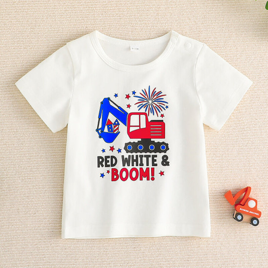 6M-3Y Baby Letter Print Short-Sleeved T-Shirt  Baby Boutique Clothing  