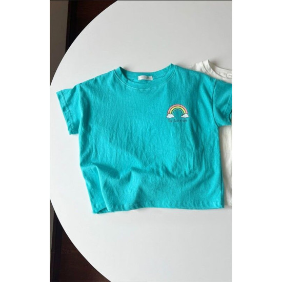 6-24M Rainbow Boy And Girl Baby Loose Cotton Short-Sleeved Tops  Baby Clothes  