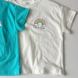 6-24M Rainbow Boy And Girl Baby Loose Cotton Short-Sleeved Tops  Baby Clothes  