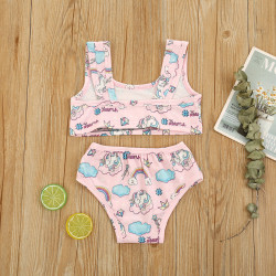 3M-3Y Baby Girls Rainbow Unicorn Print Two Piece Swimsuit  Girls Clothes  