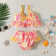 9M-4Y Toddler Girls Slipper Print Ruffle Bikini Vacations Two Piece Swimsuit  Girls Clothes  