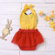 0-12M Baby Girls Bow Halter-Neck Mesh Swimsuit  Baby Clothing  