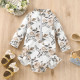 3-24M Baby Onesies Floral Print Zip Ruffle Long Sleeve One Piece Swimsuit  Baby Clothes In Bulk  
