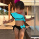 9M-4Y Triangle Shorts Small Flying Sleeves Ruffled Strapless Tube Top Split Swimsuit  Baby Clothes  