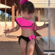 9M-4Y Triangle Shorts Small Flying Sleeves Ruffled Strapless Tube Top Split Swimsuit  Baby Clothes  