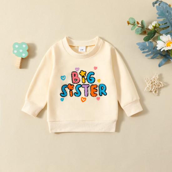 6M-3Y Baby Girls Big Sister Letter Sweatshirt  Baby Clothing  