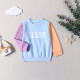 9M-4Y Toddler Girls Letter Contrast Color Long Sleeve Crew Neck Sweatshirt  Girls Clothes  