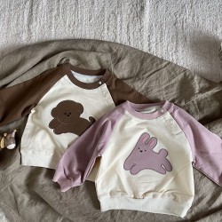 3-24M Baby Cartoon Raglan Sleeves Sweatshirt  Baby Clothing  