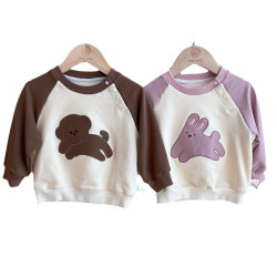 3-24M Baby Cartoon Raglan Sleeves Sweatshirt  Baby Clothing  