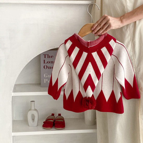 3-24M Baby Hooded Christmas Knit Sweater  Baby Boutique Clothing  