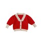 0-18M Baby Red Knitted Sweater Cardigan V-Neck  Baby Boutique Clothing  