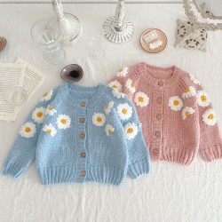 3-24M Baby Daisy Embroidered Cardigan Sweater  Baby Clothing  