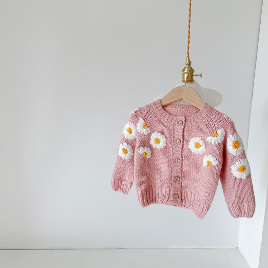 3-24M Baby Daisy Embroidered Cardigan Sweater  Baby Clothing  
