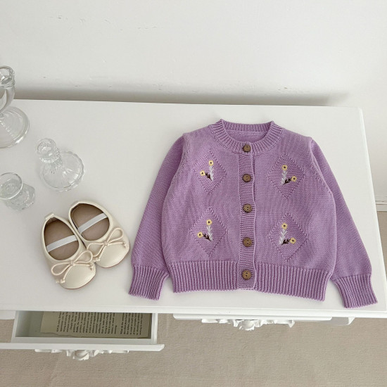 3-24M Baby Floral Embroidered Cardigan Sweater  Baby Clothing  