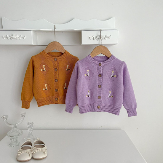 3-24M Baby Floral Embroidered Cardigan Sweater  Baby Clothing  