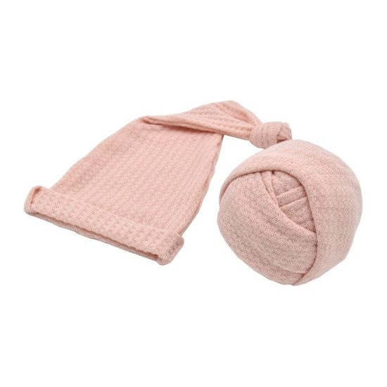 Wrap Blacket And Knotted Sleep Cap For Baby  