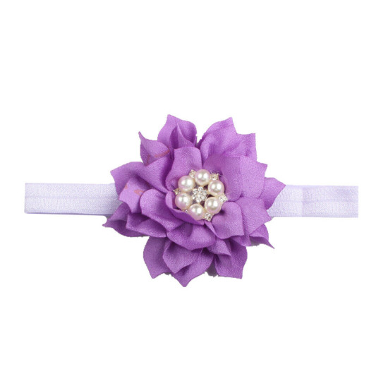 Baby Beaded Flower Decor Elastic Headband  
