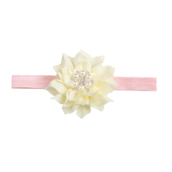 Baby Beaded Flower Decor Elastic Headband  