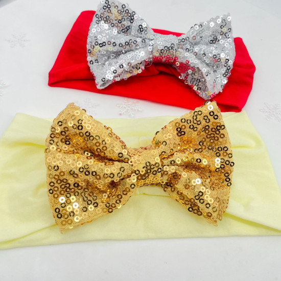 Christmas Sequins Bow Headband For Baby  