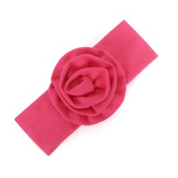 Solid Color Flower Decor Ribbed Headband For Baby  