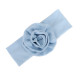 Solid Color Flower Decor Ribbed Headband For Baby  