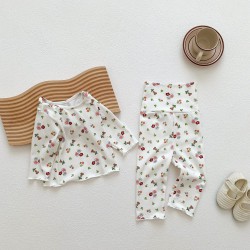 3-24M Baby Girls Loungewear Sets Floral Long Sleeve Tops And Pants Baby  Clothing  