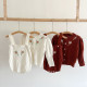 3-24M Baby Girls Sets Embroidery Floral Knitted Sweaters Or Suspender Bodysuit  Baby Clothes  