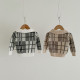 3-24M Baby Girls Knitted Sweater Plaid Lapel Pullover  Baby Clothes  