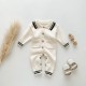 3-24M Baby Lapel Button-Up Knitted Jumpsuit  Baby Clothes  