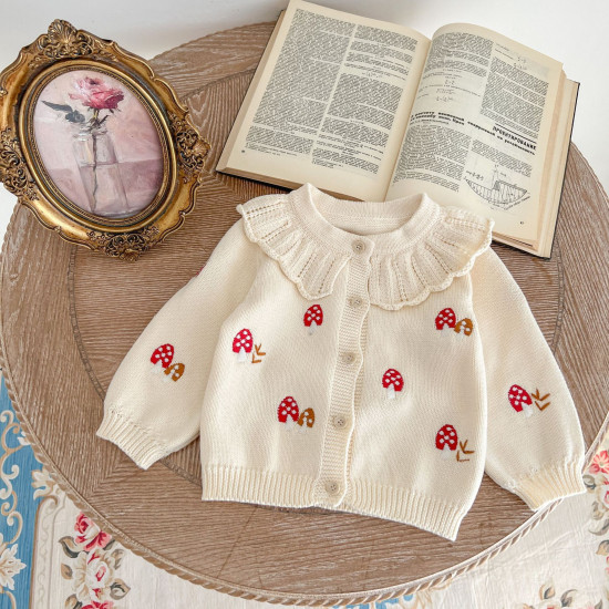 3-24M Baby Hand Embroidered Knitted Cardigan  Baby Clothes  
