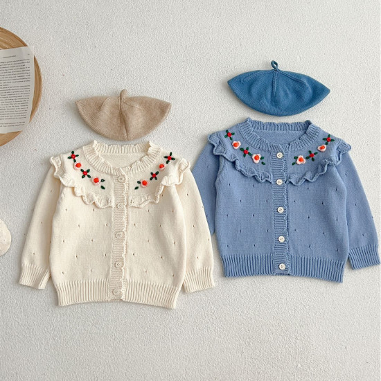 3-24M Baby Hand Embroidered Knitted Cardigan Sweater  Baby Clothes  