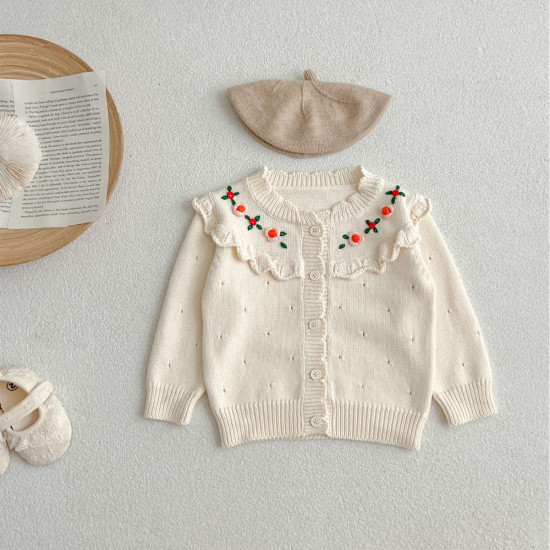 3-24M Baby Hand Embroidered Knitted Cardigan Sweater  Baby Clothes  
