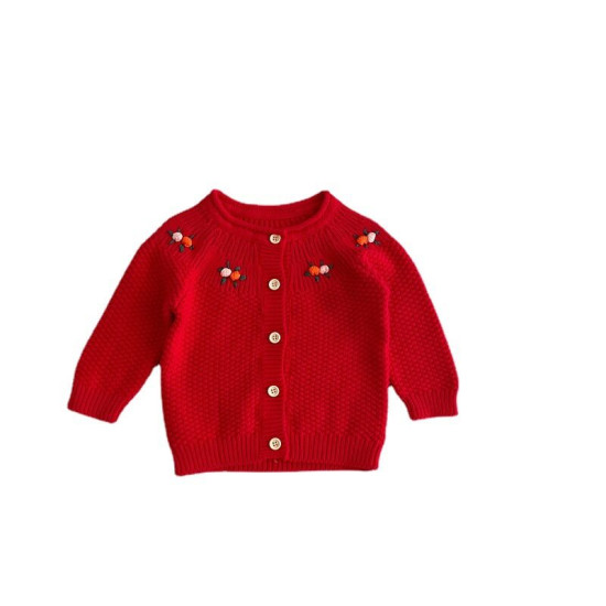 3-24M Infant Knitted Cardigan Hand Embroidered Knitted Sweater  Baby Clothes  