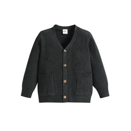 3-24M Baby Knitted Cardigan Solid Color V-Neck Sweater  Baby Clothing  