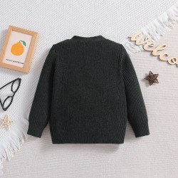 3-24M Baby Knitted Cardigan Solid Color V-Neck Sweater  Baby Clothing  